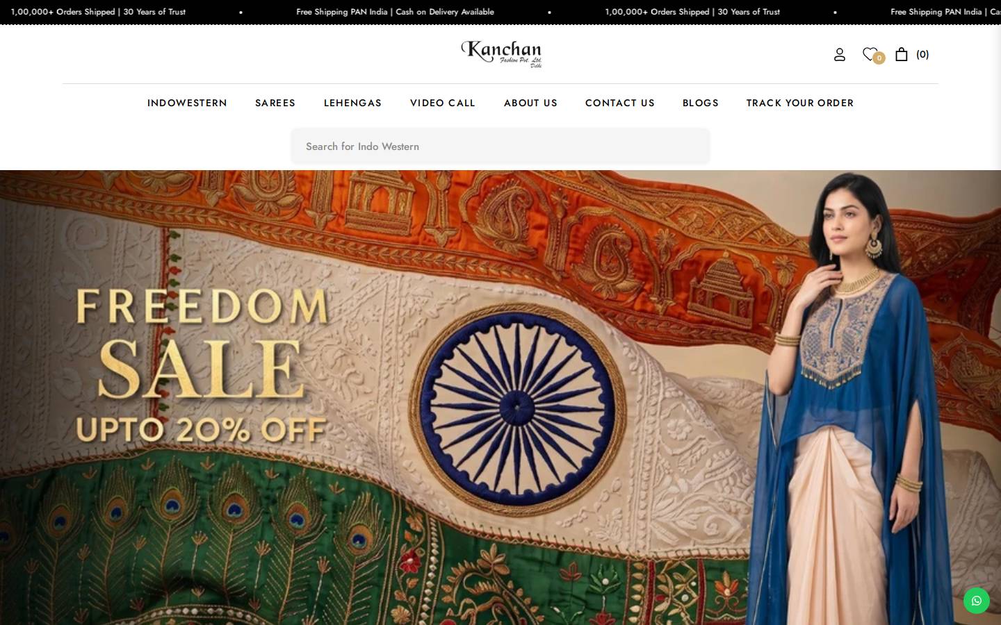 Kanchanfashion homepage screenshot