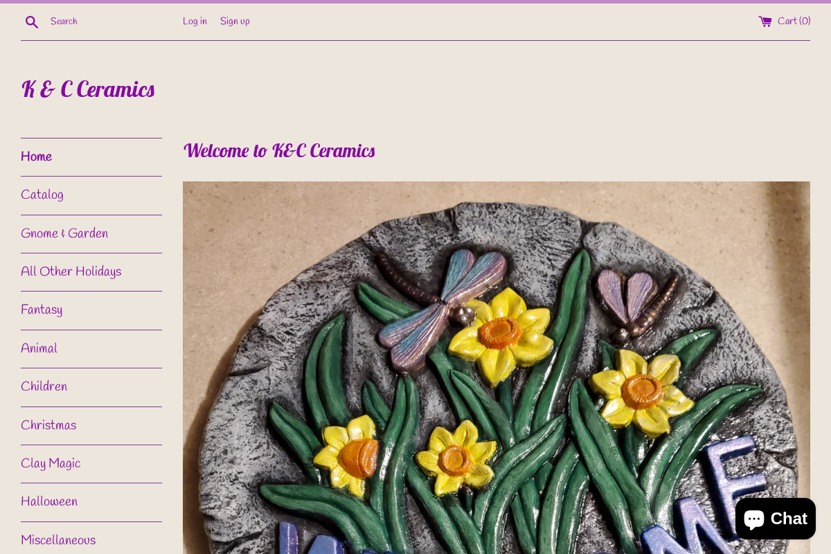 K & C Ceramics homepage screenshot