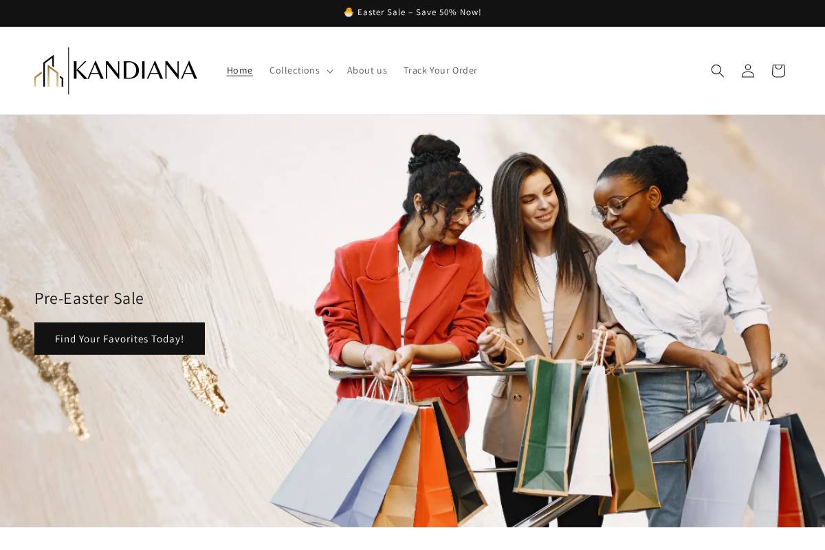 Kandiana homepage screenshot