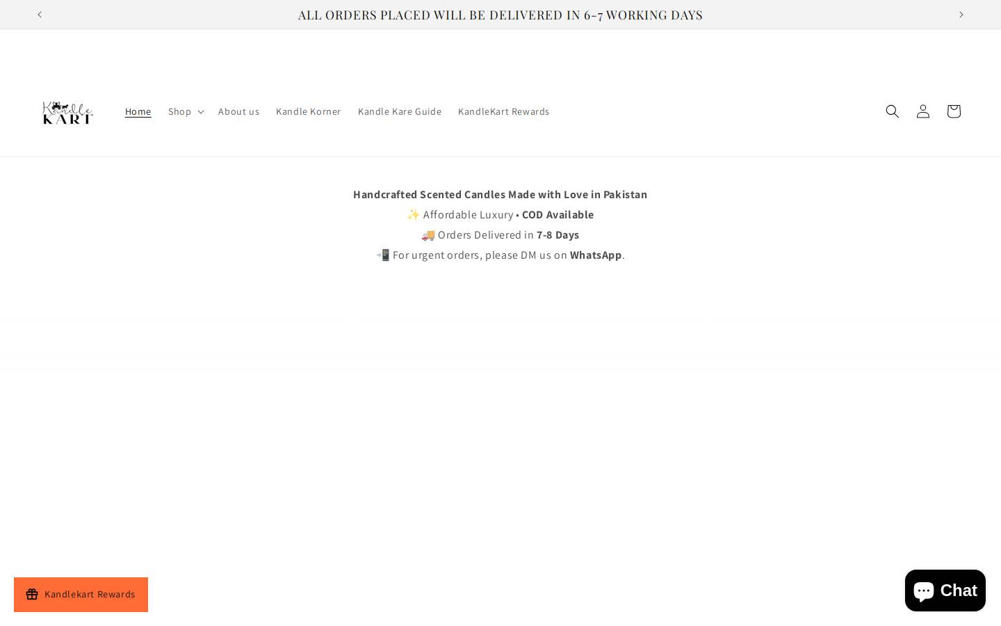 Kandlekart homepage screenshot