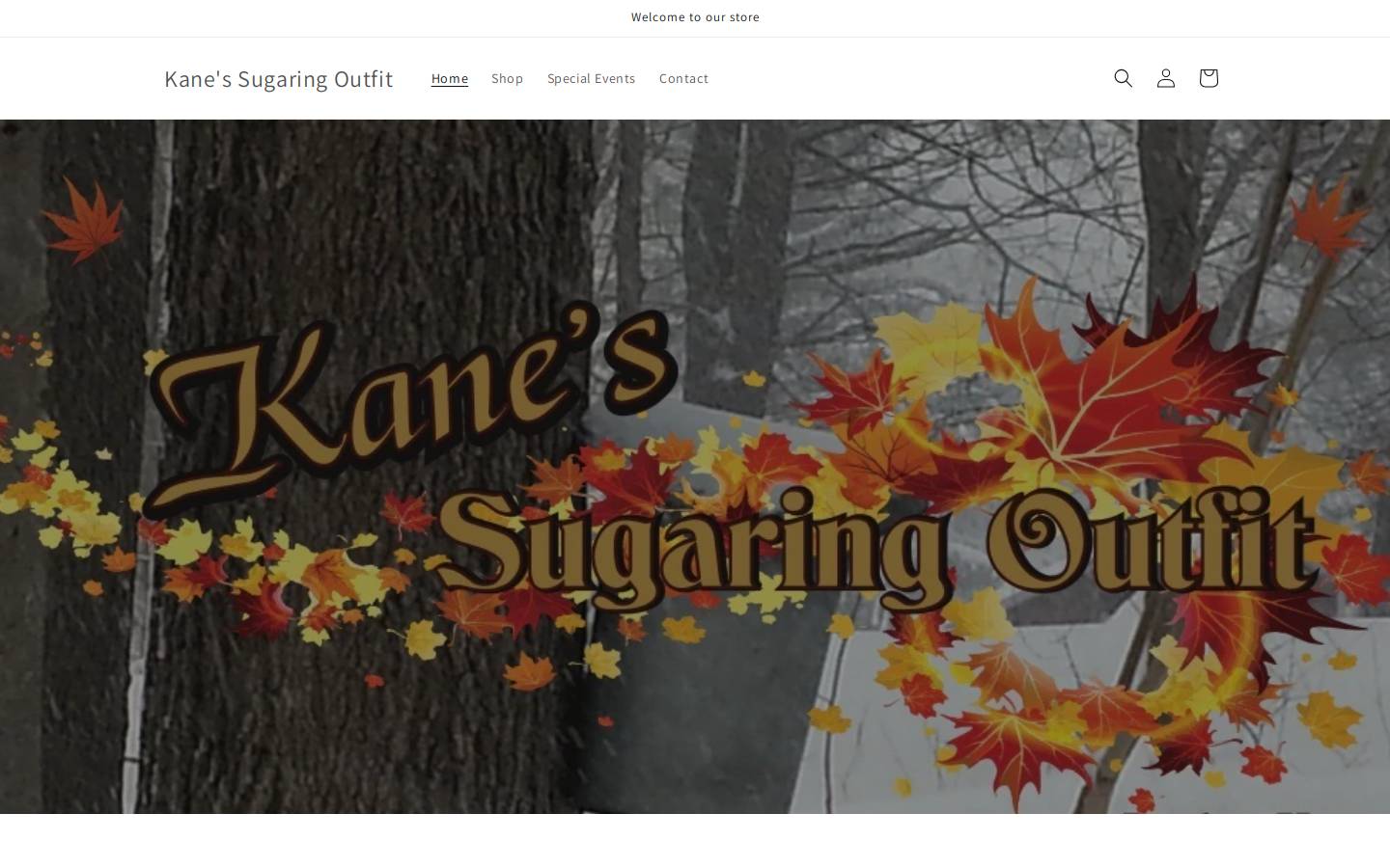 kanesugaringoutfit.com homepage screenshot