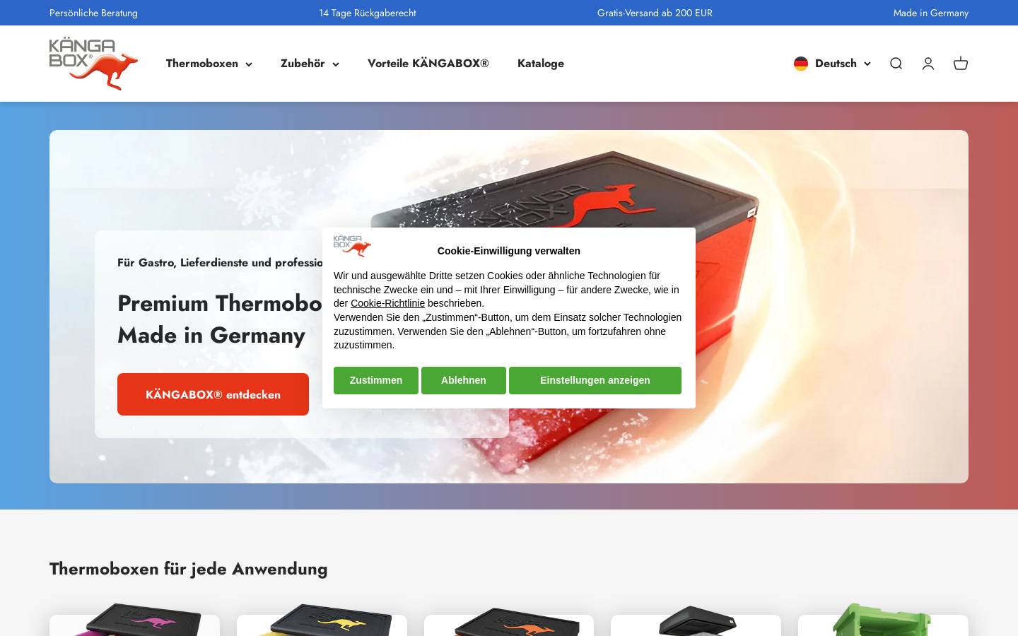 kangabox-shop.de homepage screenshot