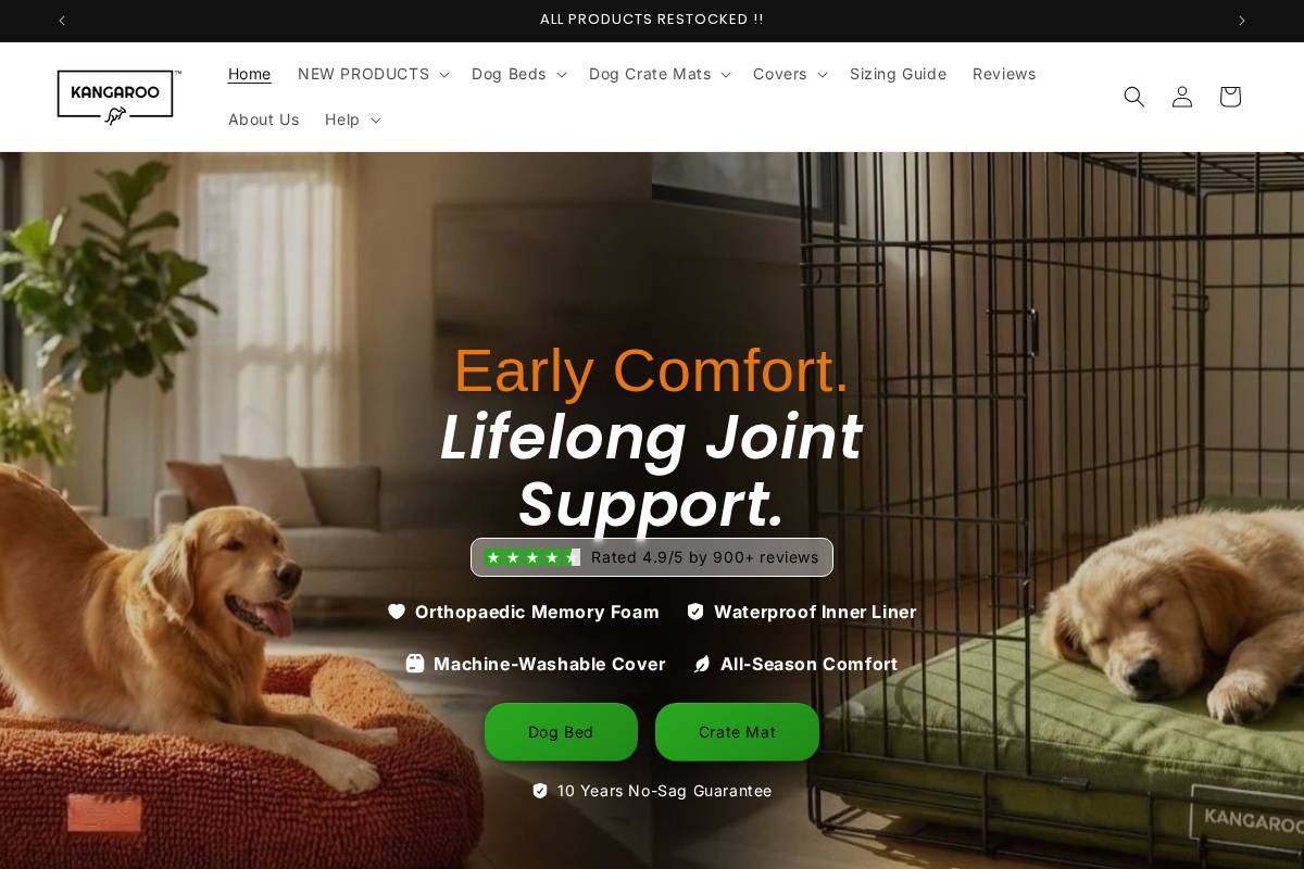 kangaroobed.com.au homepage screenshot