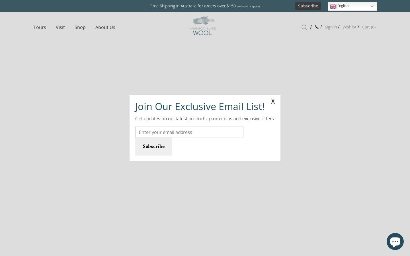 kangarooislandwool.com homepage screenshot