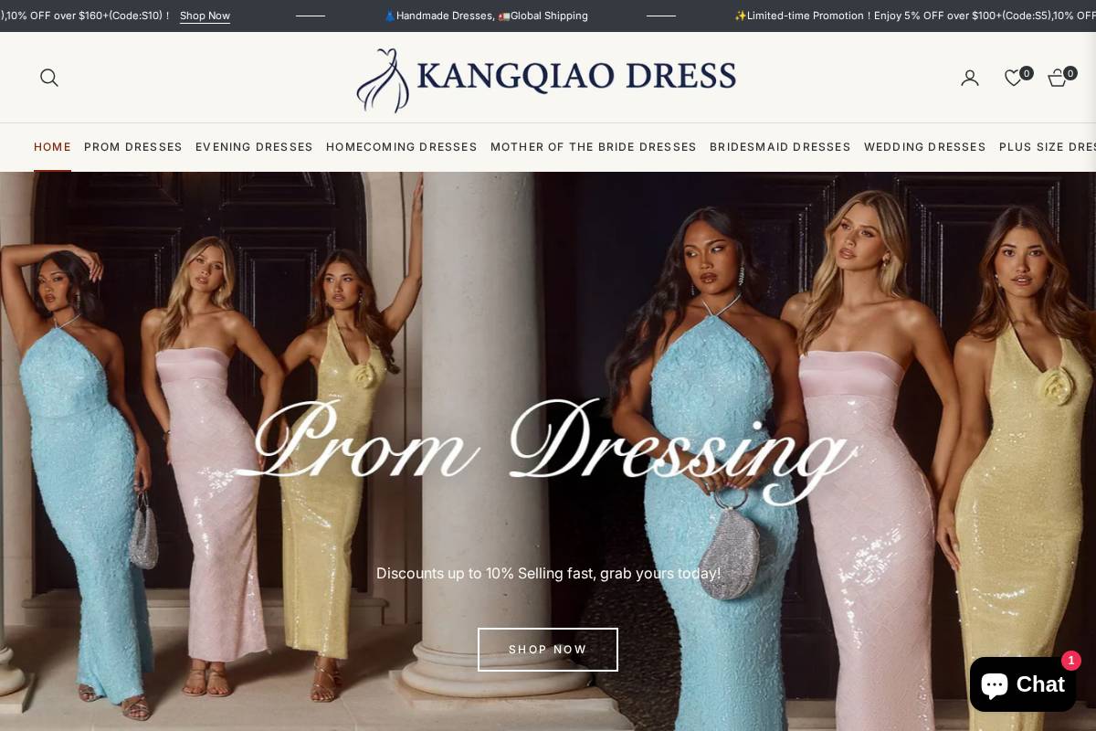 kangqiaodress.com homepage screenshot