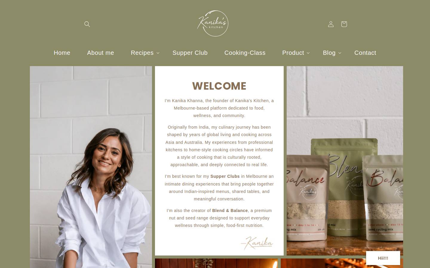 kanikaskitchen.com.au homepage screenshot