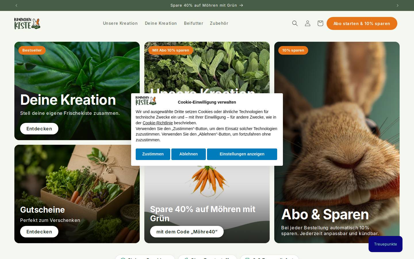 kaninchenkiste.at homepage screenshot