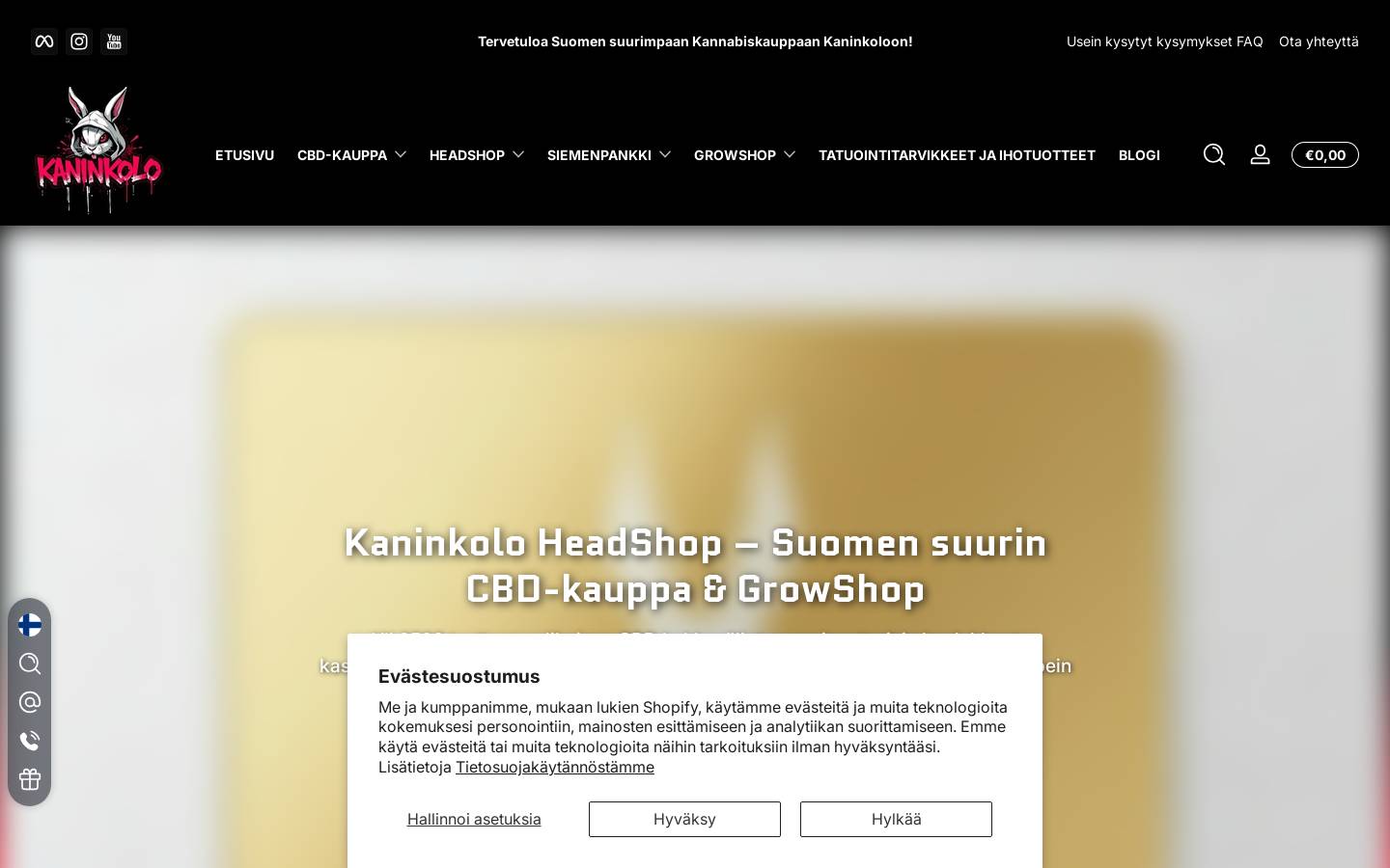 kaninkolo.fi homepage screenshot