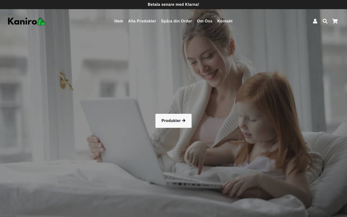 kaniroshop.se homepage screenshot