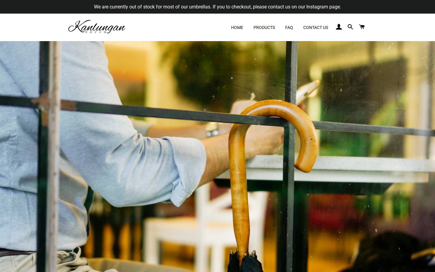 kanlunganumbrellas.com homepage screenshot