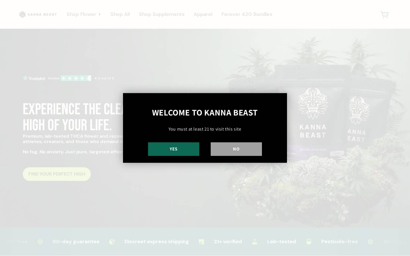 Kannabeast homepage screenshot