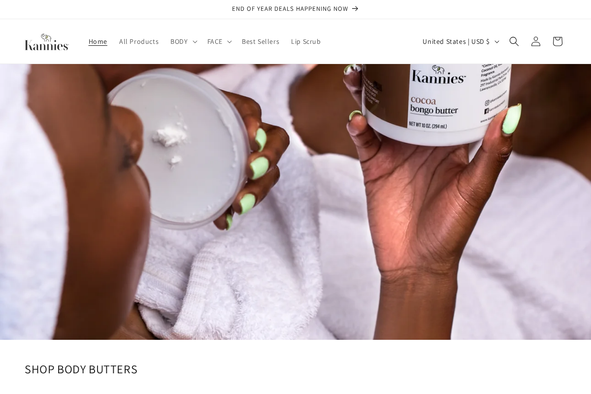 kannieskosmetics.com homepage screenshot