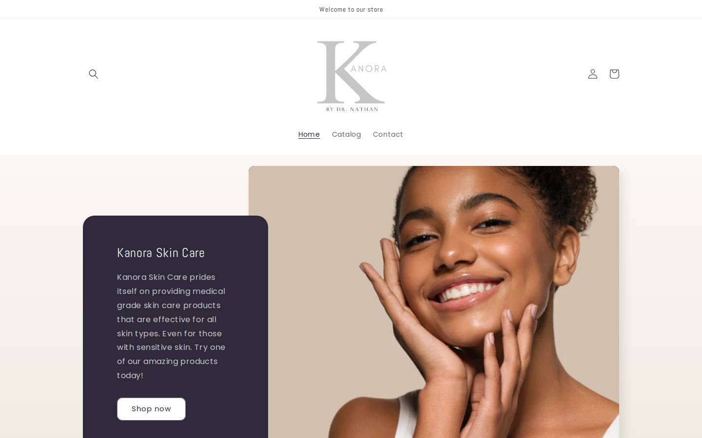 kanoraskincare.com homepage screenshot