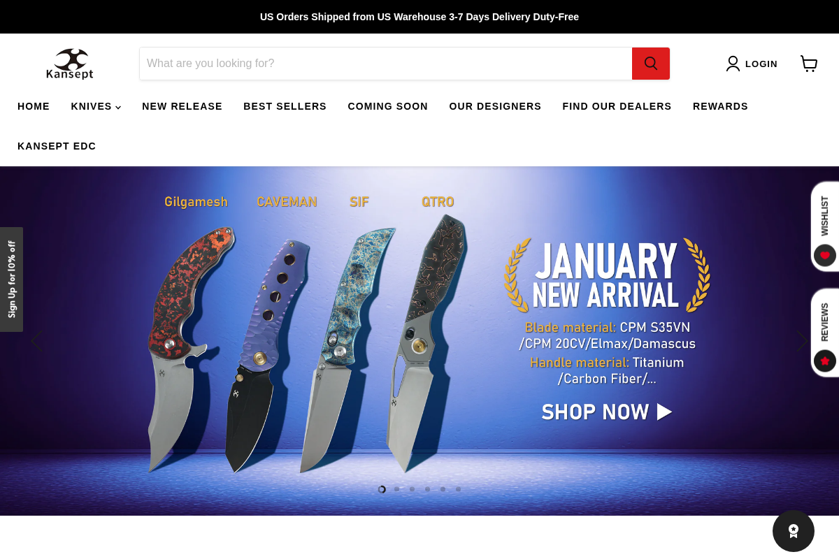 Kanseptknives homepage screenshot