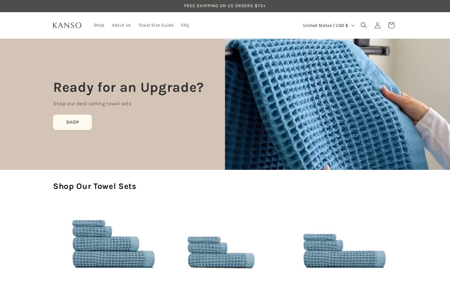 kansotowels.com homepage screenshot