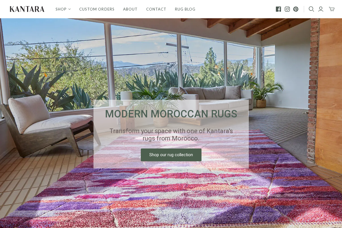 Kantara | Moroccan Rugs homepage screenshot