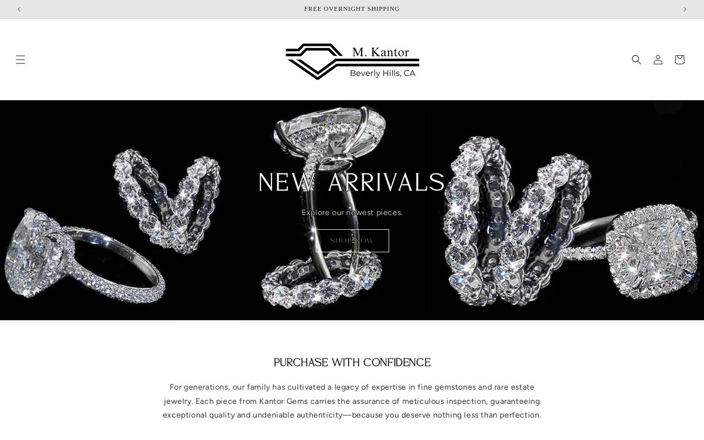kantorgems.com homepage screenshot