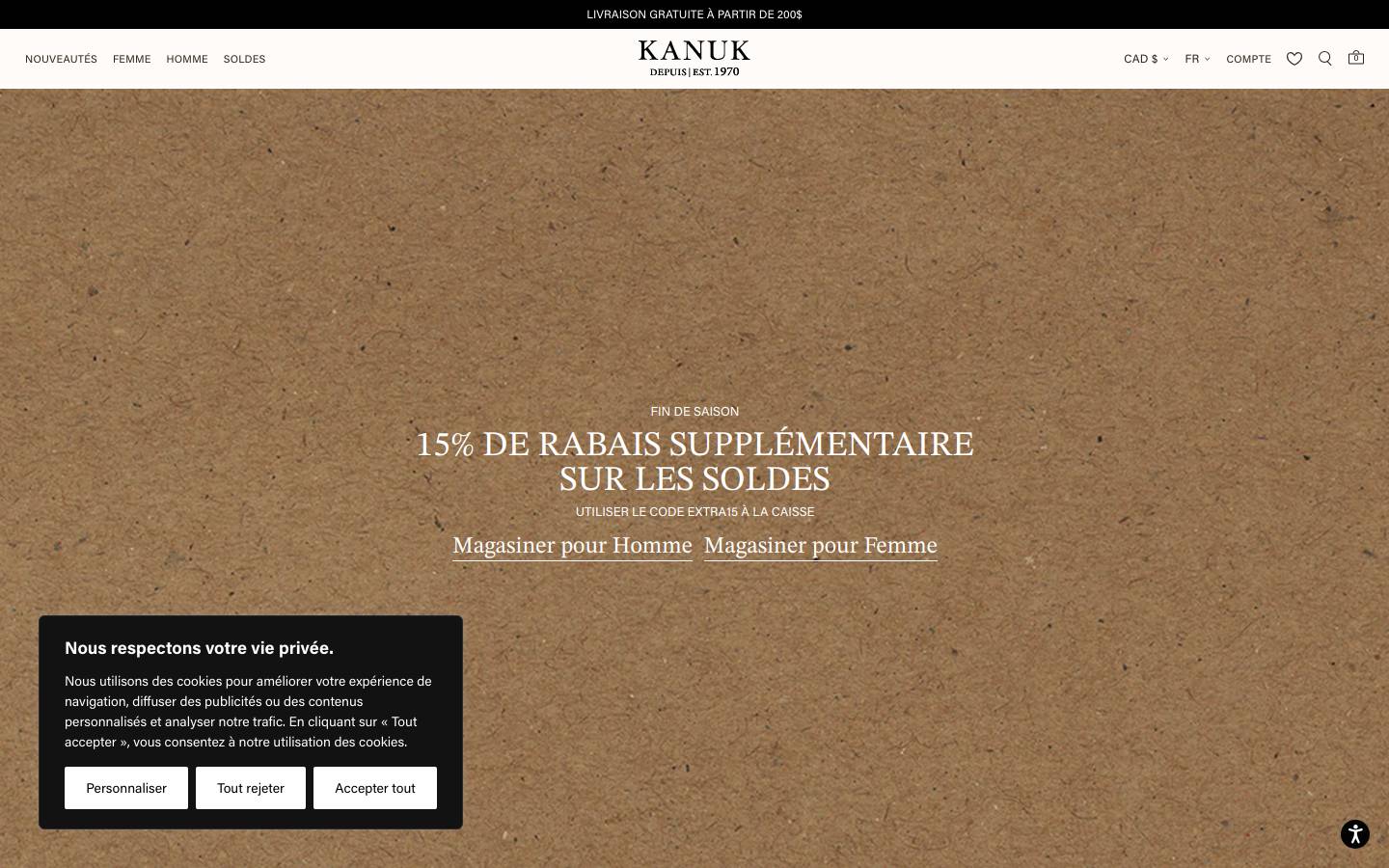 Kanuk.com homepage screenshot