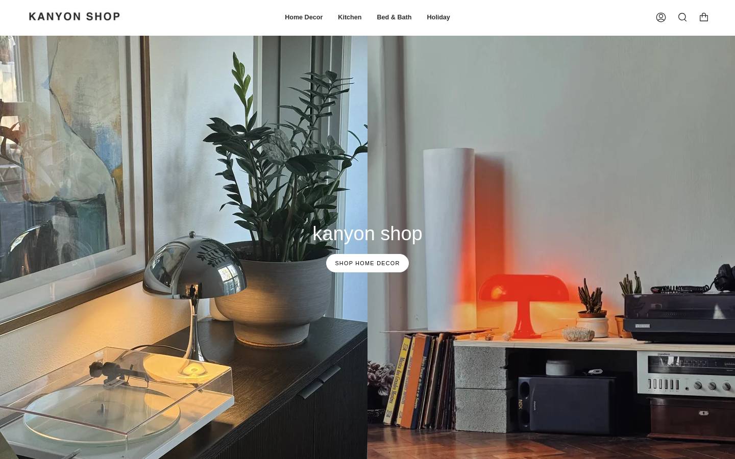 kanyonshop.com homepage screenshot