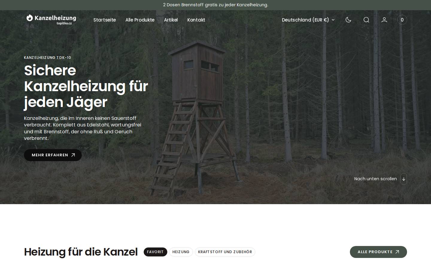 kanzelheizung.de homepage screenshot