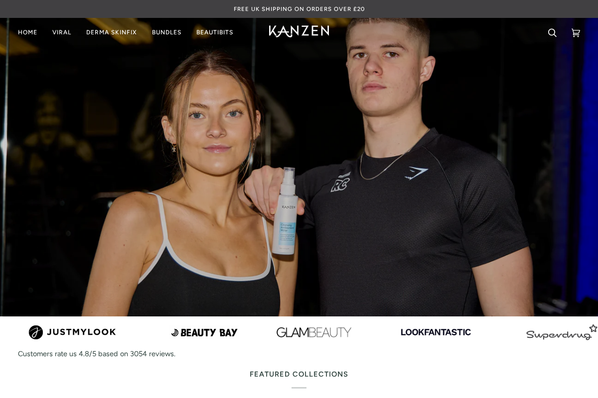 Kanzenskincare homepage screenshot