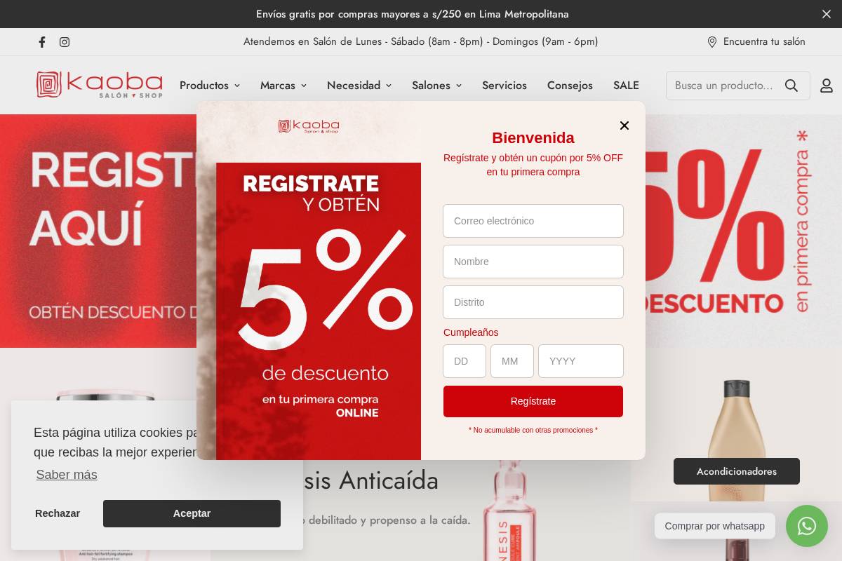 kaoba.pe homepage screenshot