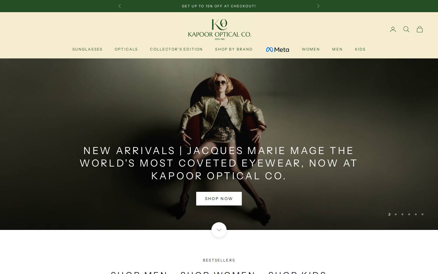 kapooropticalco.com homepage screenshot