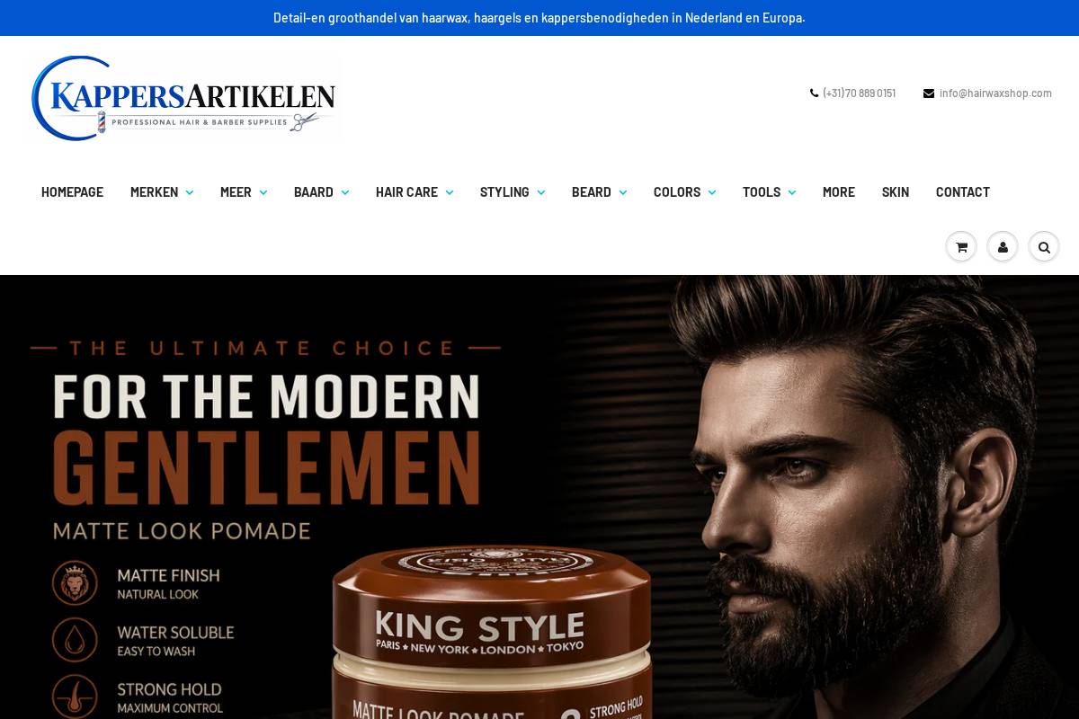 kappersartikelen.com homepage screenshot