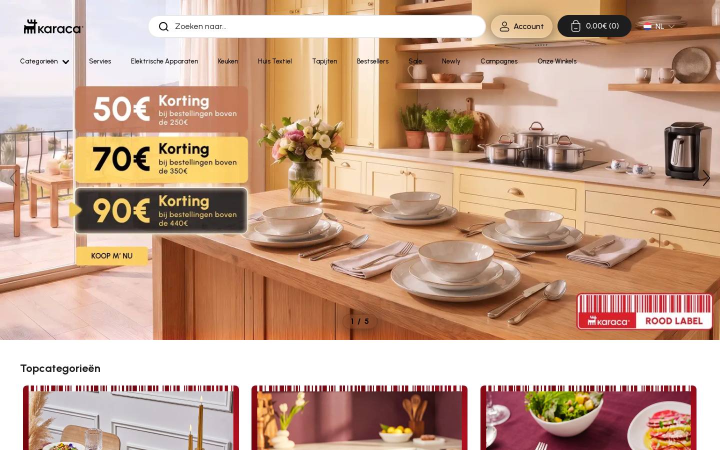 Karaca homepage screenshot
