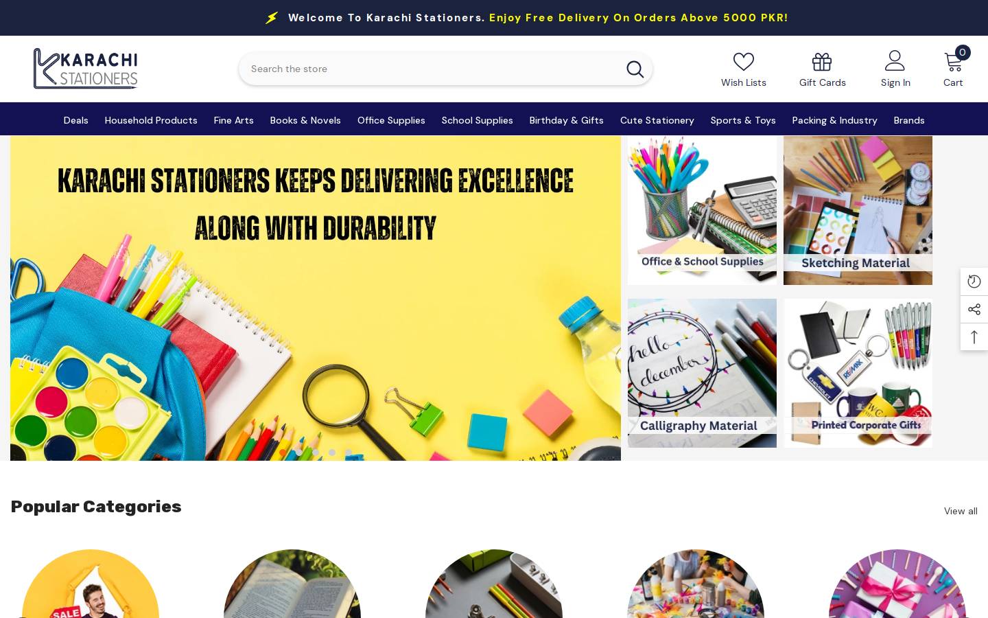 karachistationers.com homepage screenshot