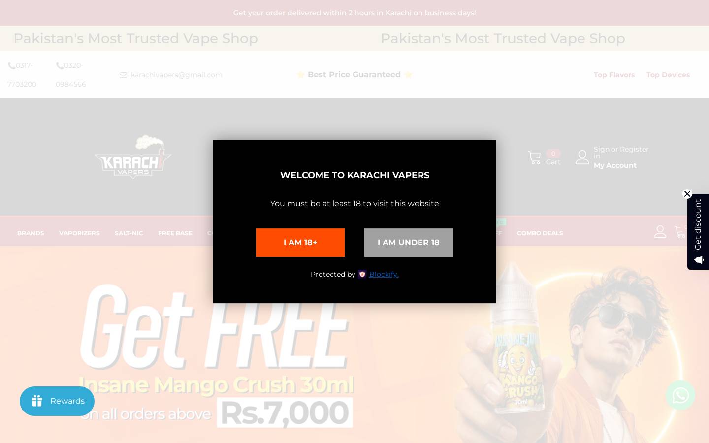karachivapers.com homepage screenshot
