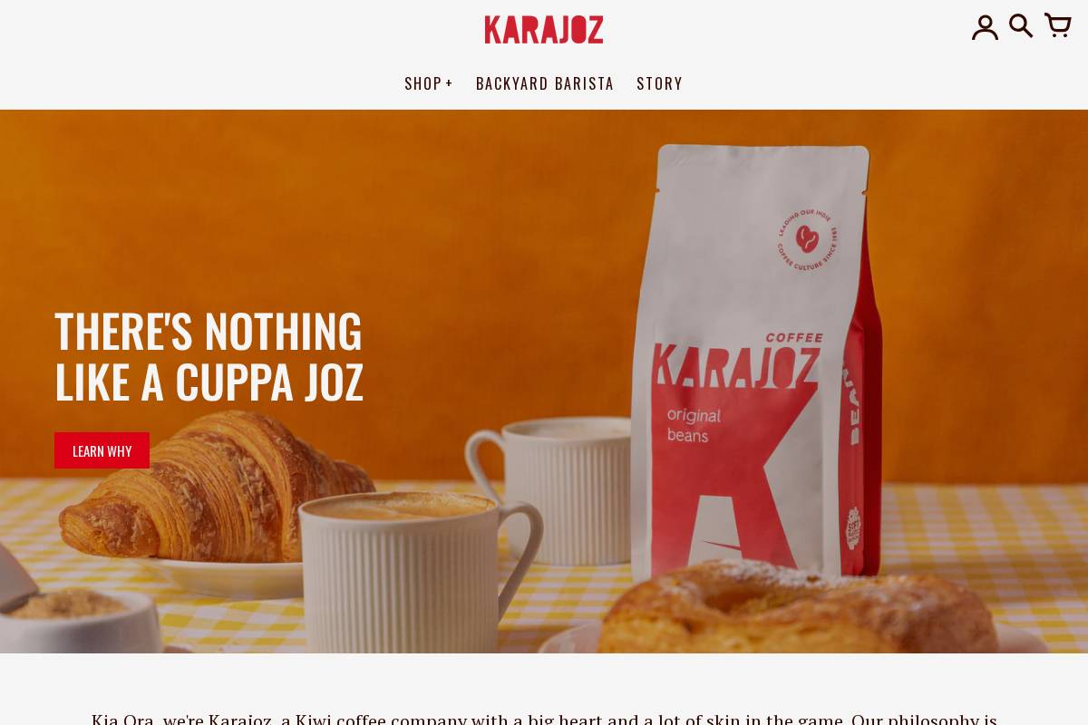 karajoz.co.nz homepage screenshot