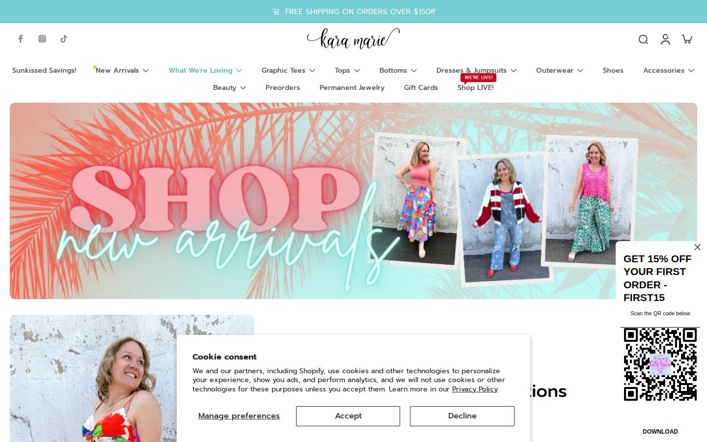 karamarieboutique.com homepage screenshot