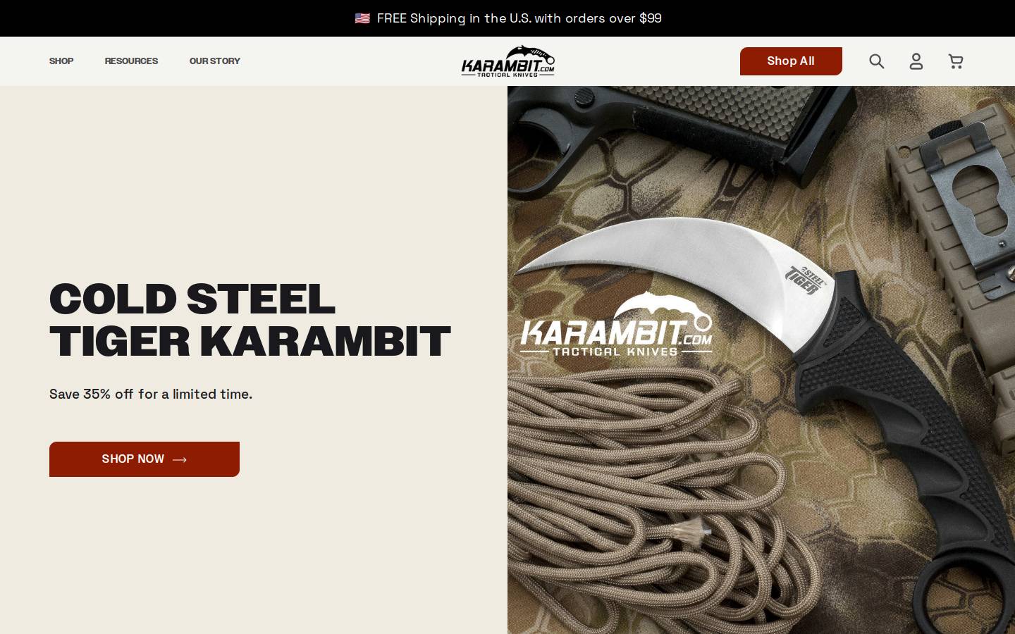 karambit.com homepage screenshot