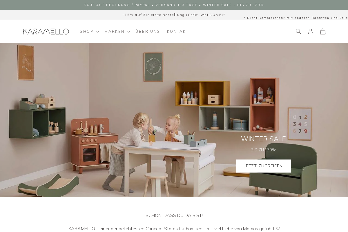 Karamello homepage screenshot