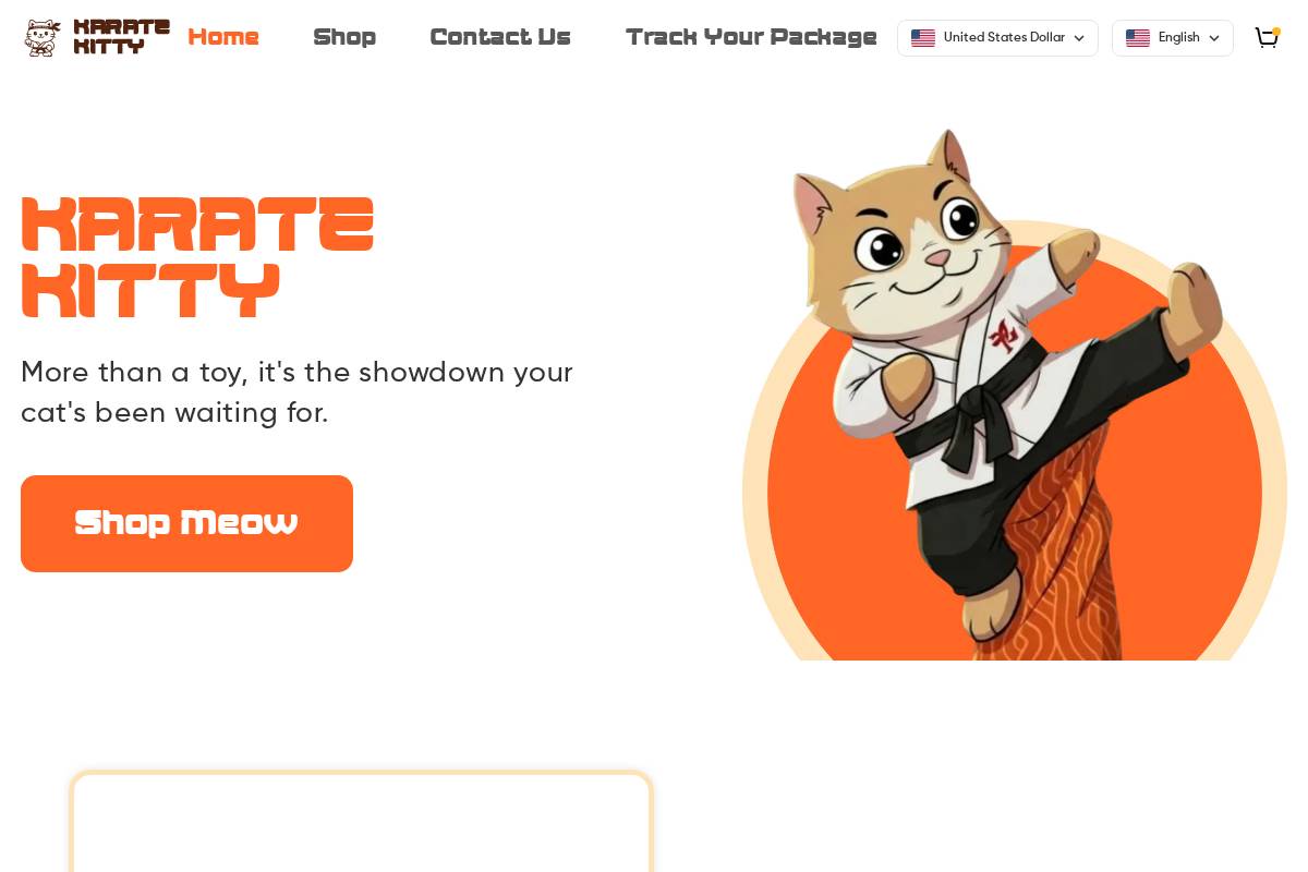 Karate kitty homepage screenshot