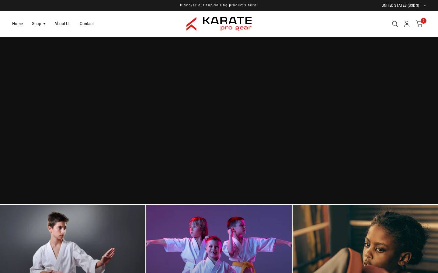 karateprogear.com homepage screenshot