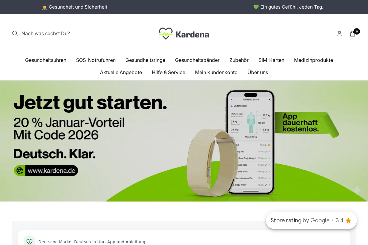Kardena homepage screenshot