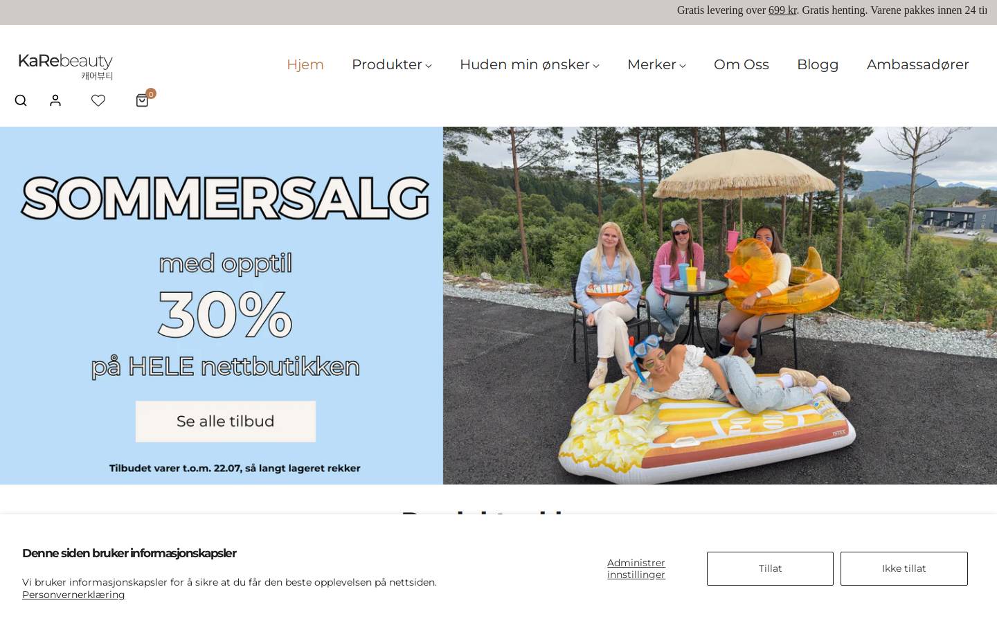 Karebeauty homepage screenshot