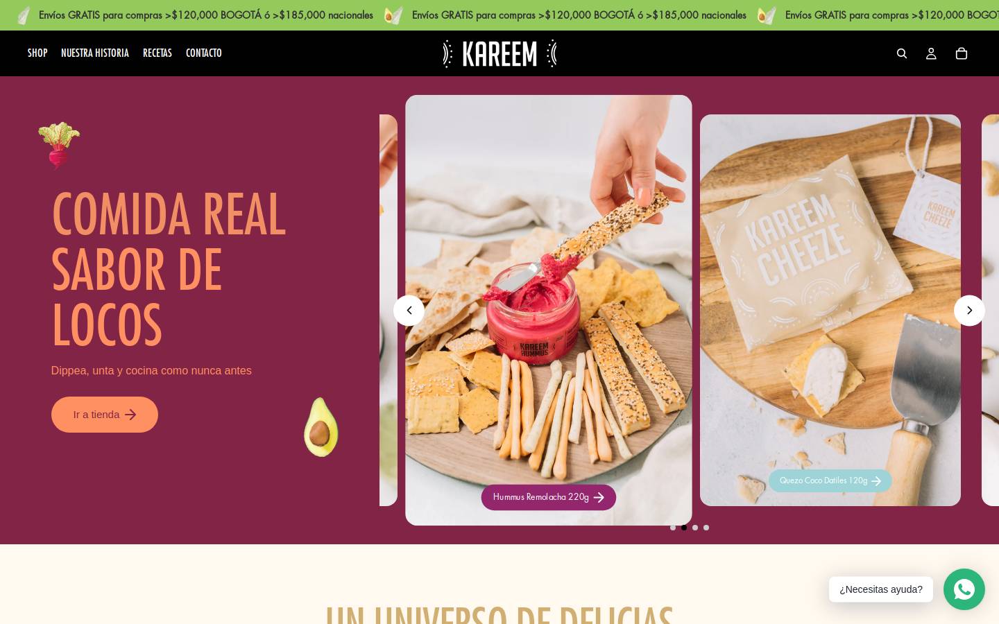kareemfoods.com homepage screenshot