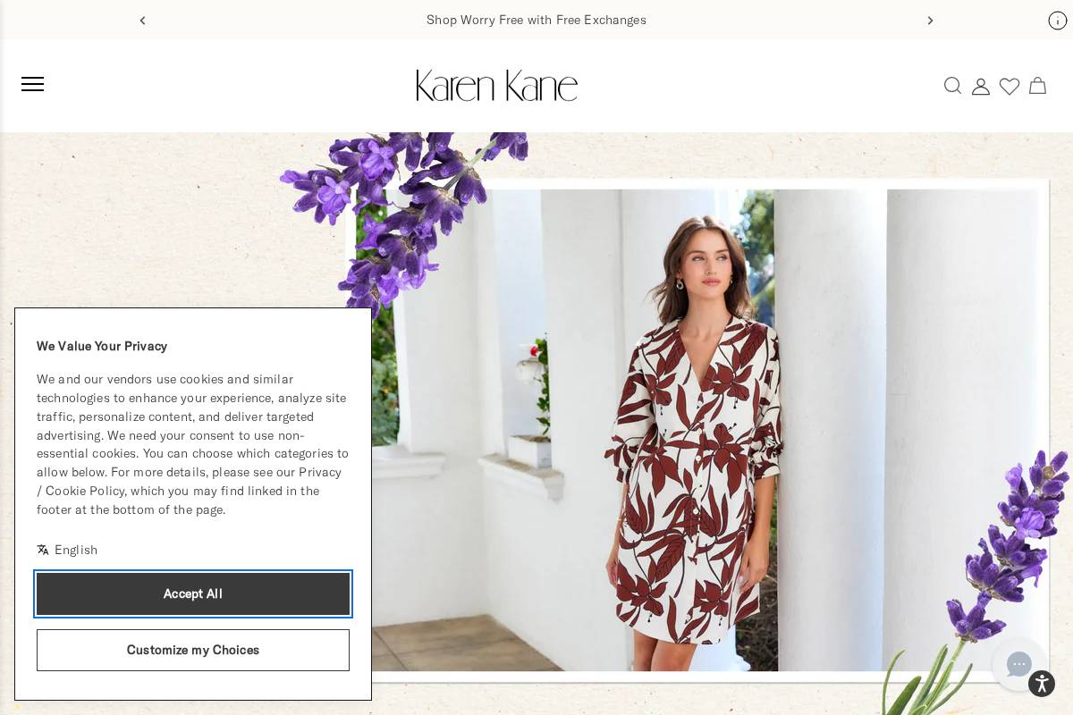 Karen Kane homepage screenshot