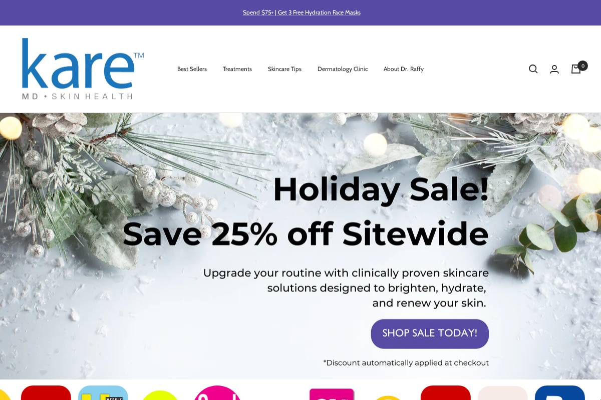 kareskin.com homepage screenshot