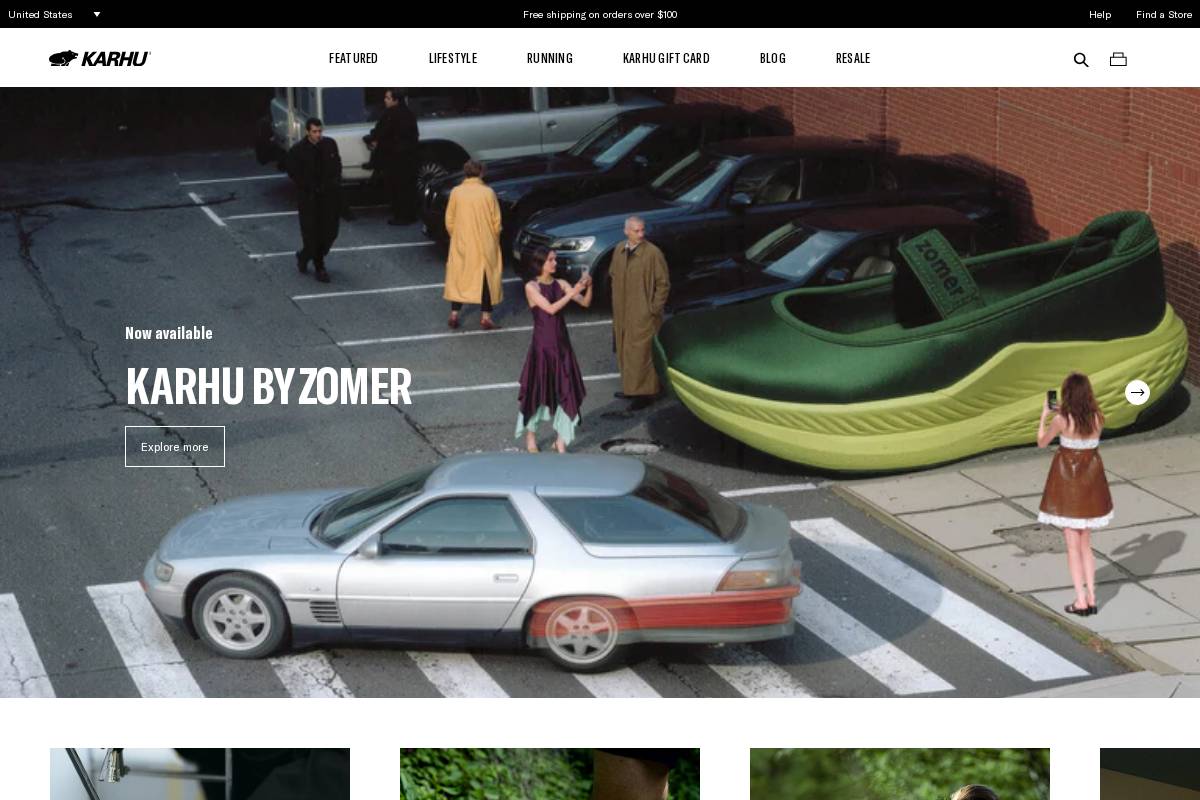 karhu.com homepage screenshot
