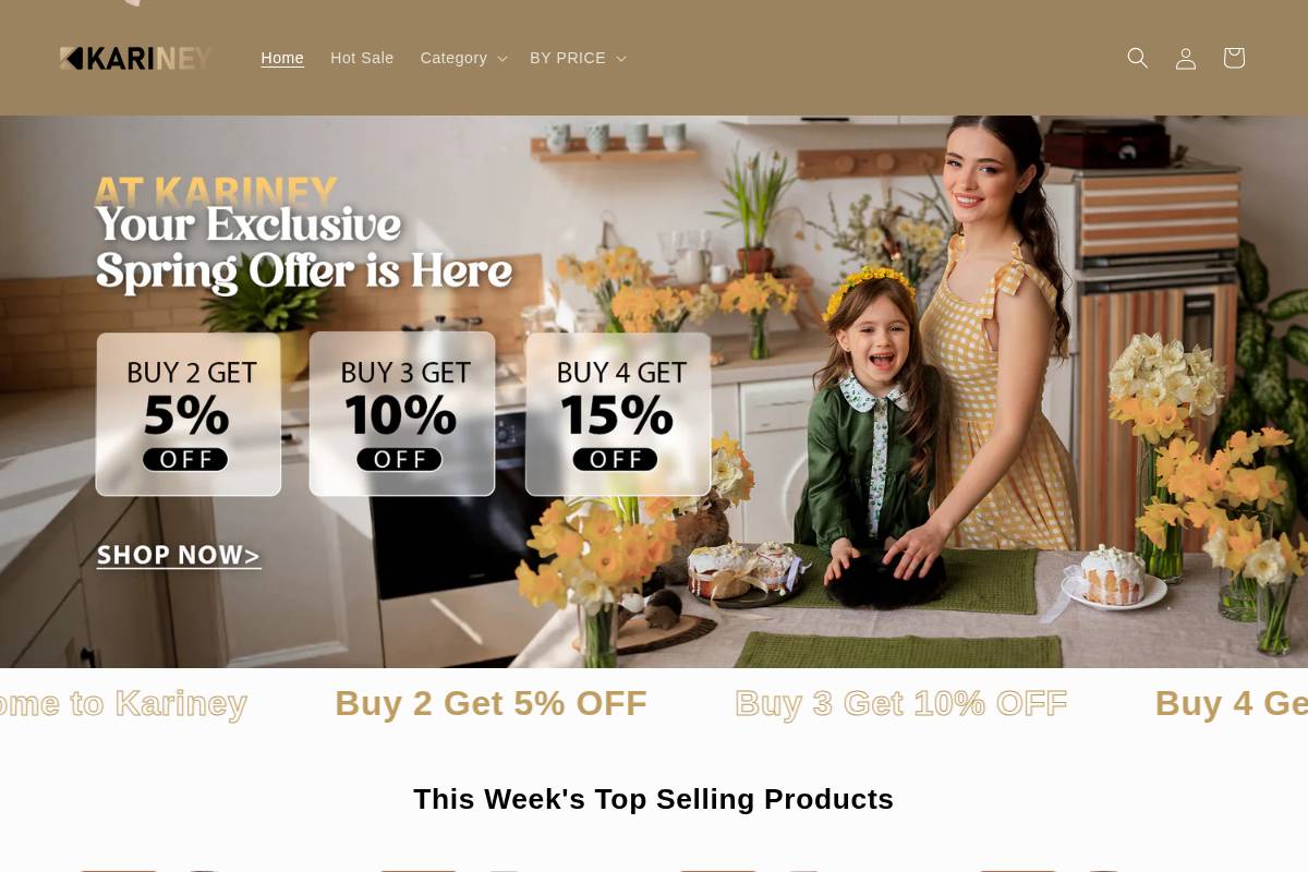 kariney.com homepage screenshot
