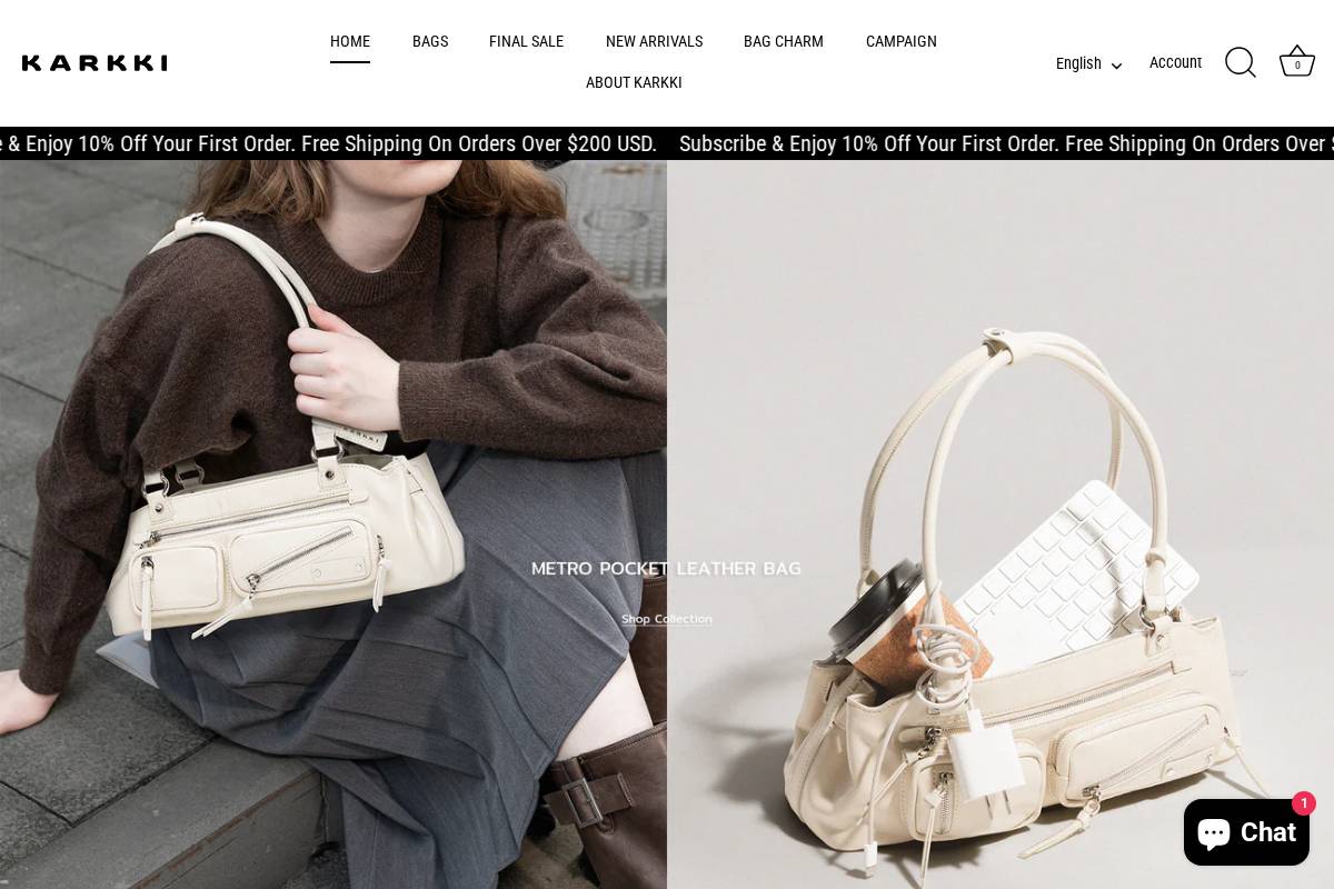 Karkkibag homepage screenshot
