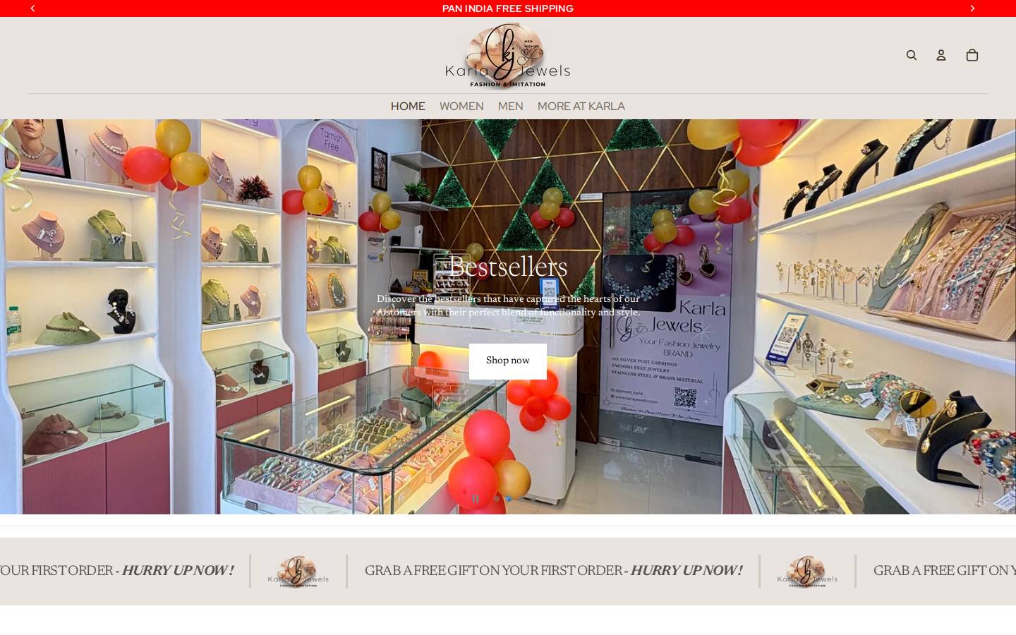 karlajewels.com homepage screenshot