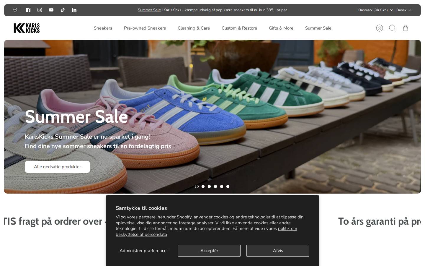 KarlsKicks homepage screenshot