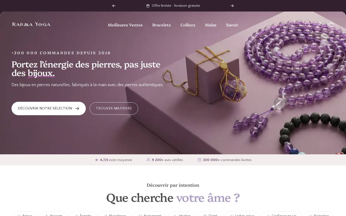 Karma Yoga Shop homepage screenshot