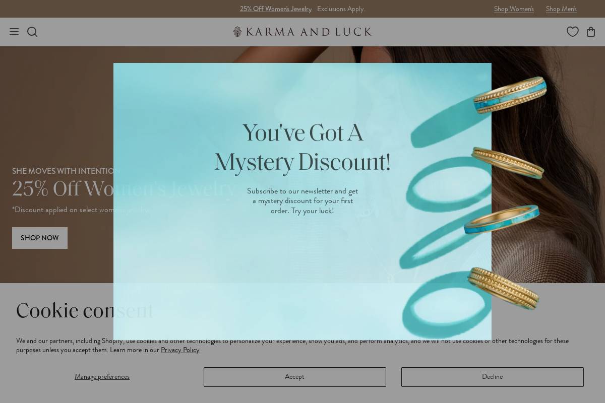 Karma and Luck homepage screenshot