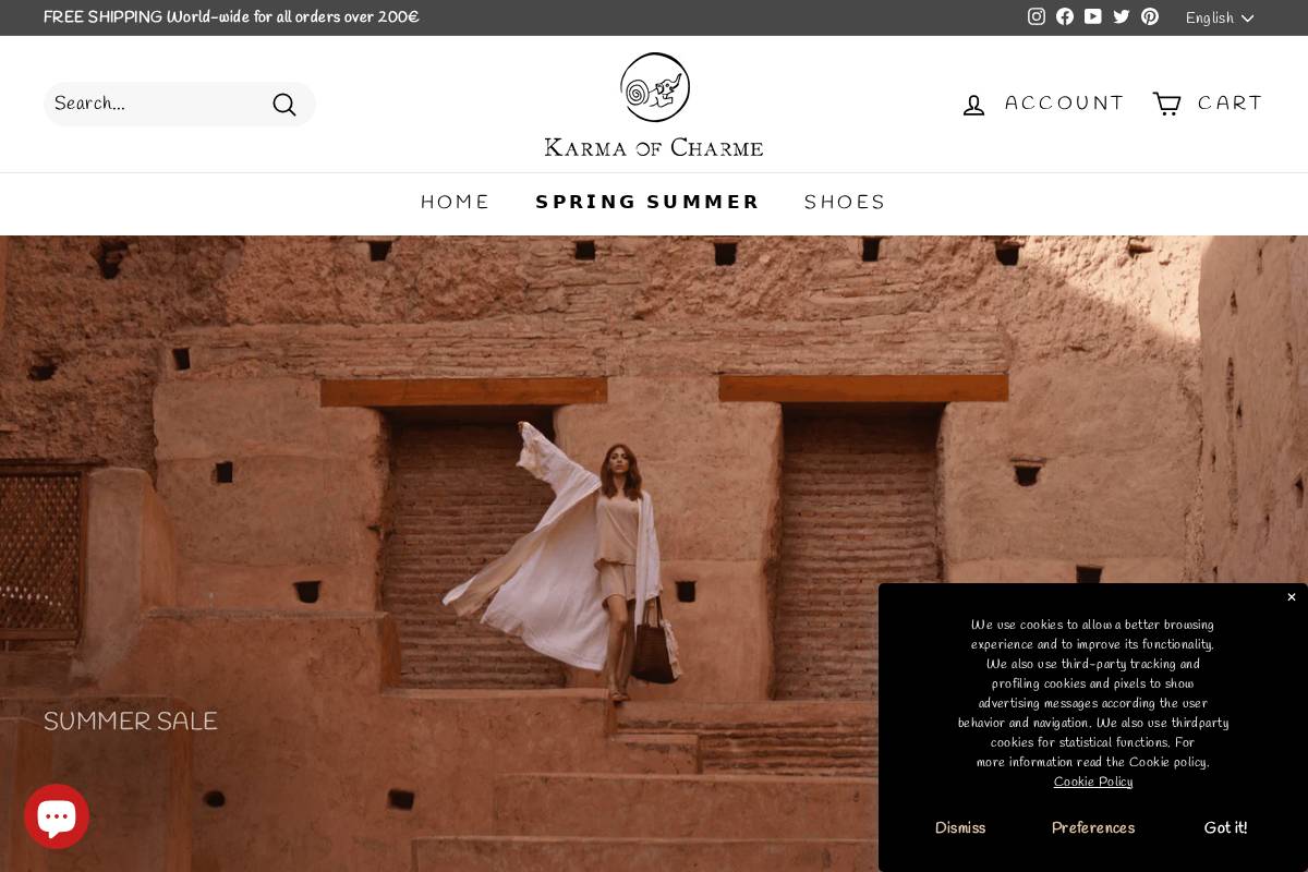Karma of Charme homepage screenshot